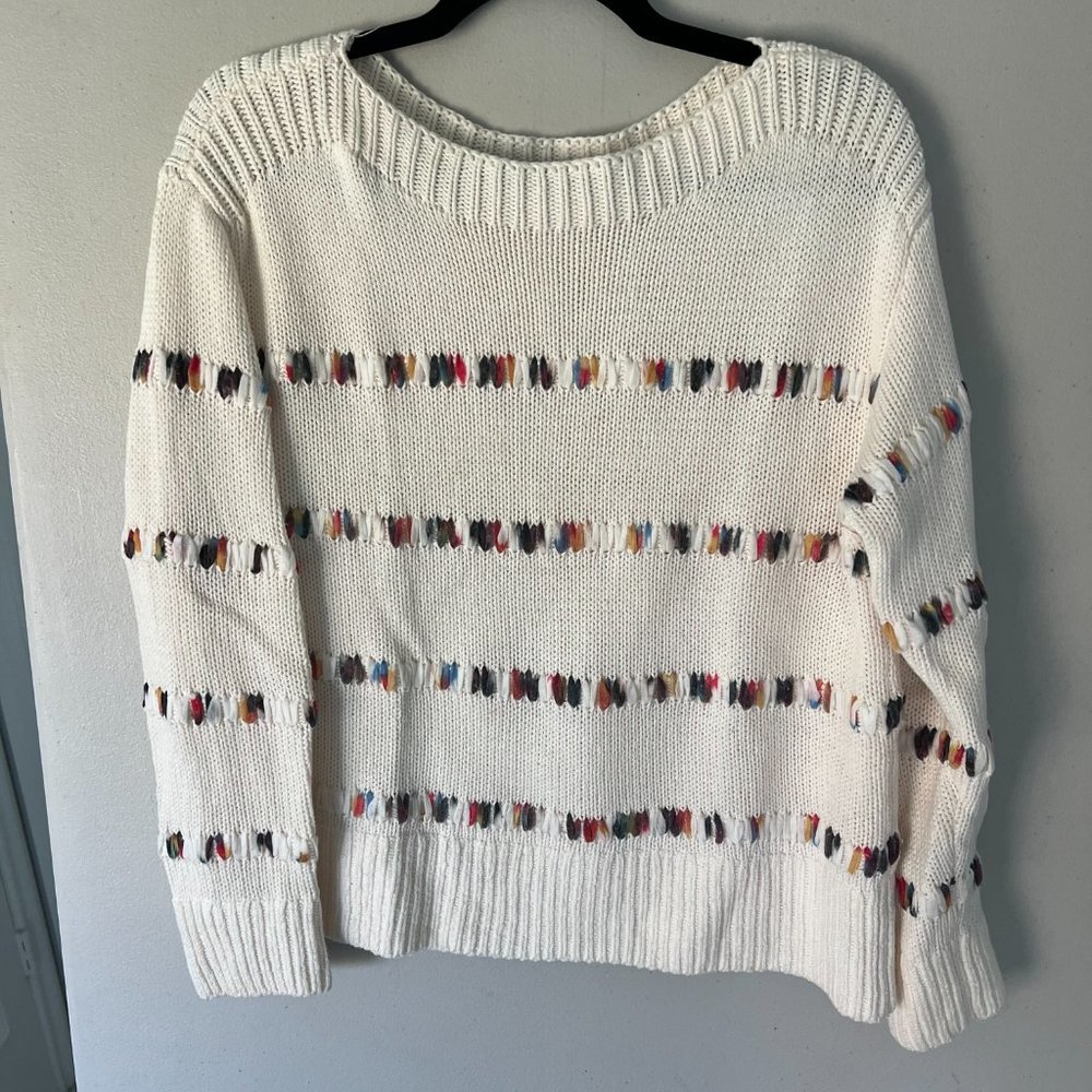 Lou & Grey for LOFT Rainbow Stitched Stripe Sweater